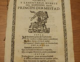 Villancicos en honor de Príncipe de Hesse-Darmstadt, virrey de Cataluña con Carlos II, destituido después por Felipe V. Llevó la defensa de Barcelona, durante el sitio francés de 1697. Héroe por catalanes, murió en 1705, en el ataque los aliados en Montjuic.